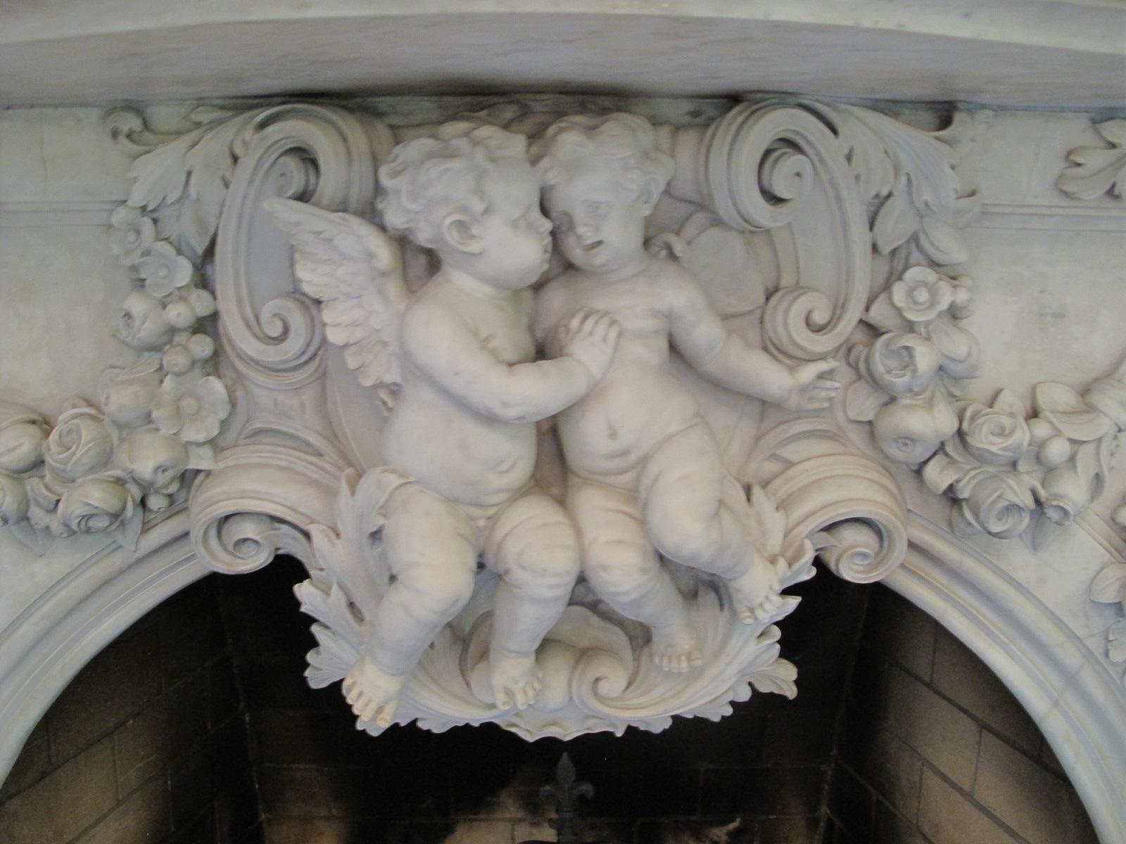 Very Important Palatial Finely Carved Italian Carrara Marble Mantel Piece 2