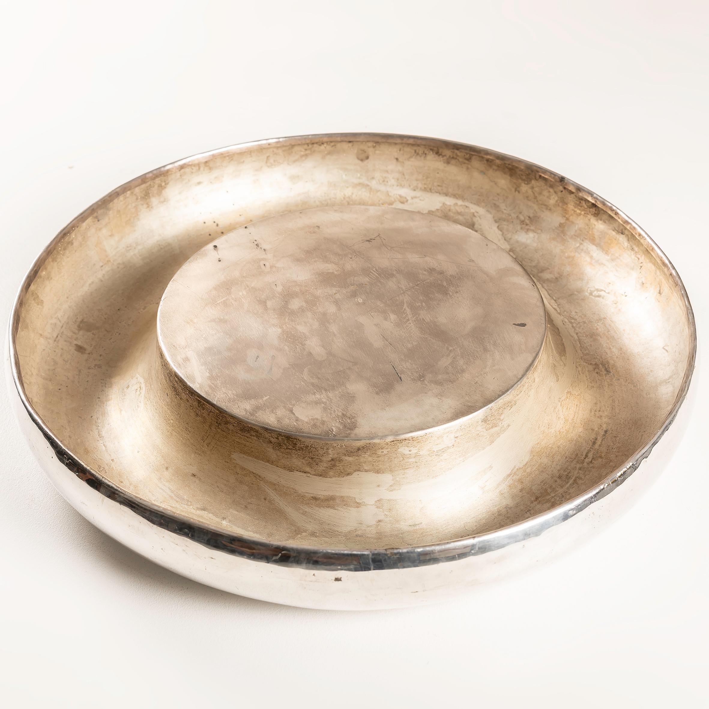 Centrotavola italiano vintage placcato in argento, anni '60 In condizioni buone in vendita a BARCELONA, ES