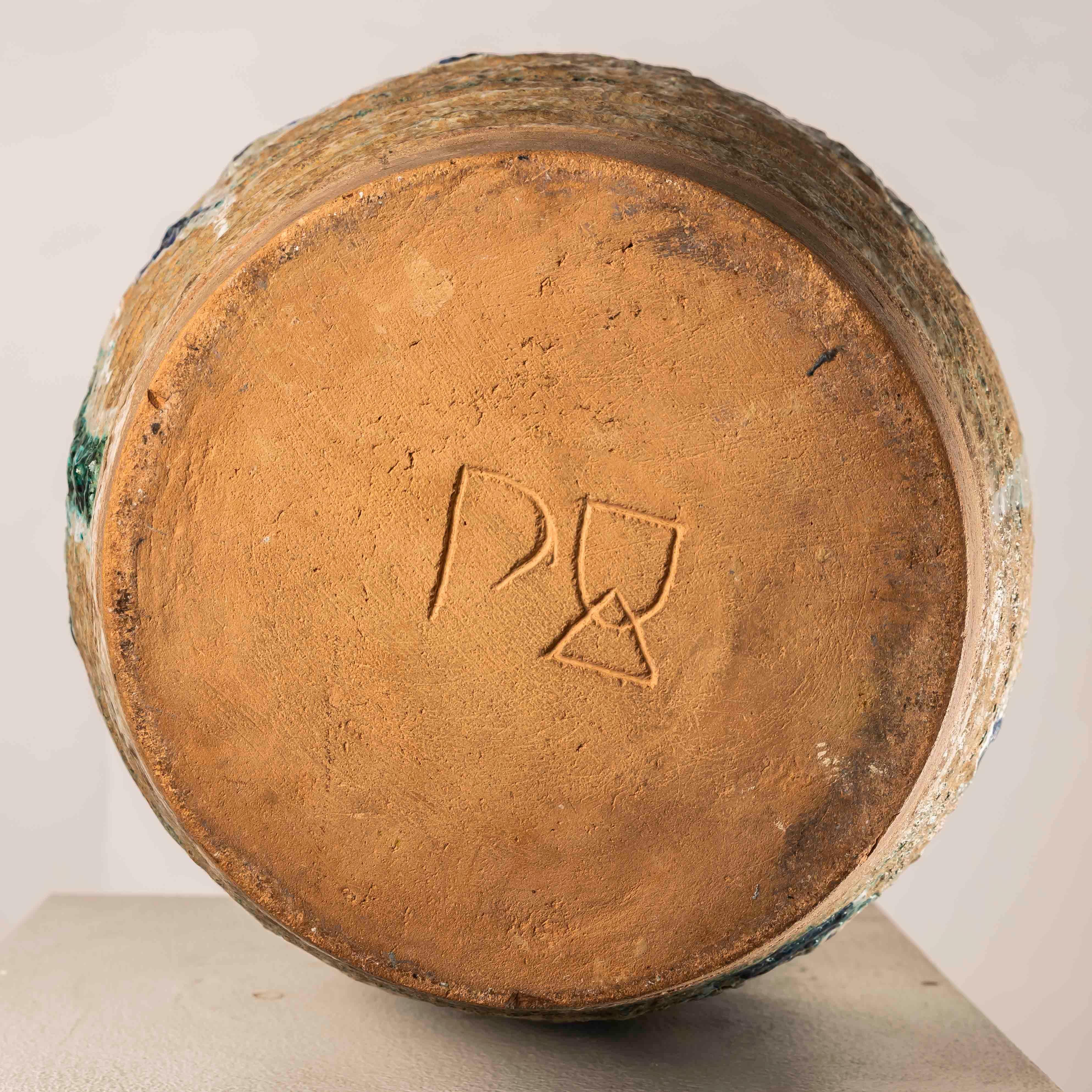 Très important vase en céramique émaillée XL du milieu du siècle dernier signé en vente 3