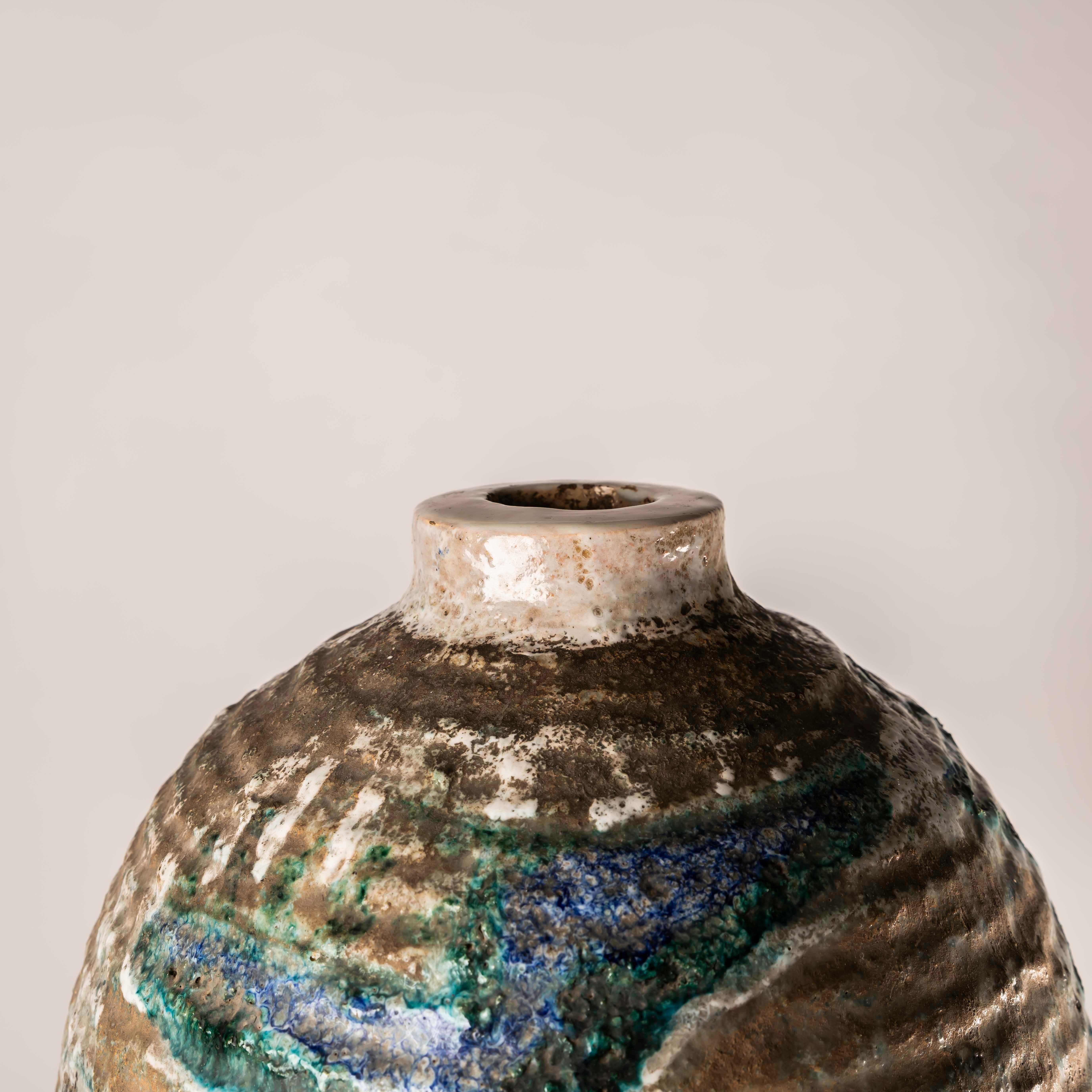 Très important vase en céramique émaillée XL du milieu du siècle dernier signé en vente 4