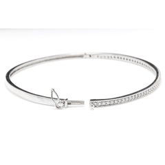 Very Impressive 0.75 Carat Natural Diamond 14K Solid White Gold Bangle Bracelet