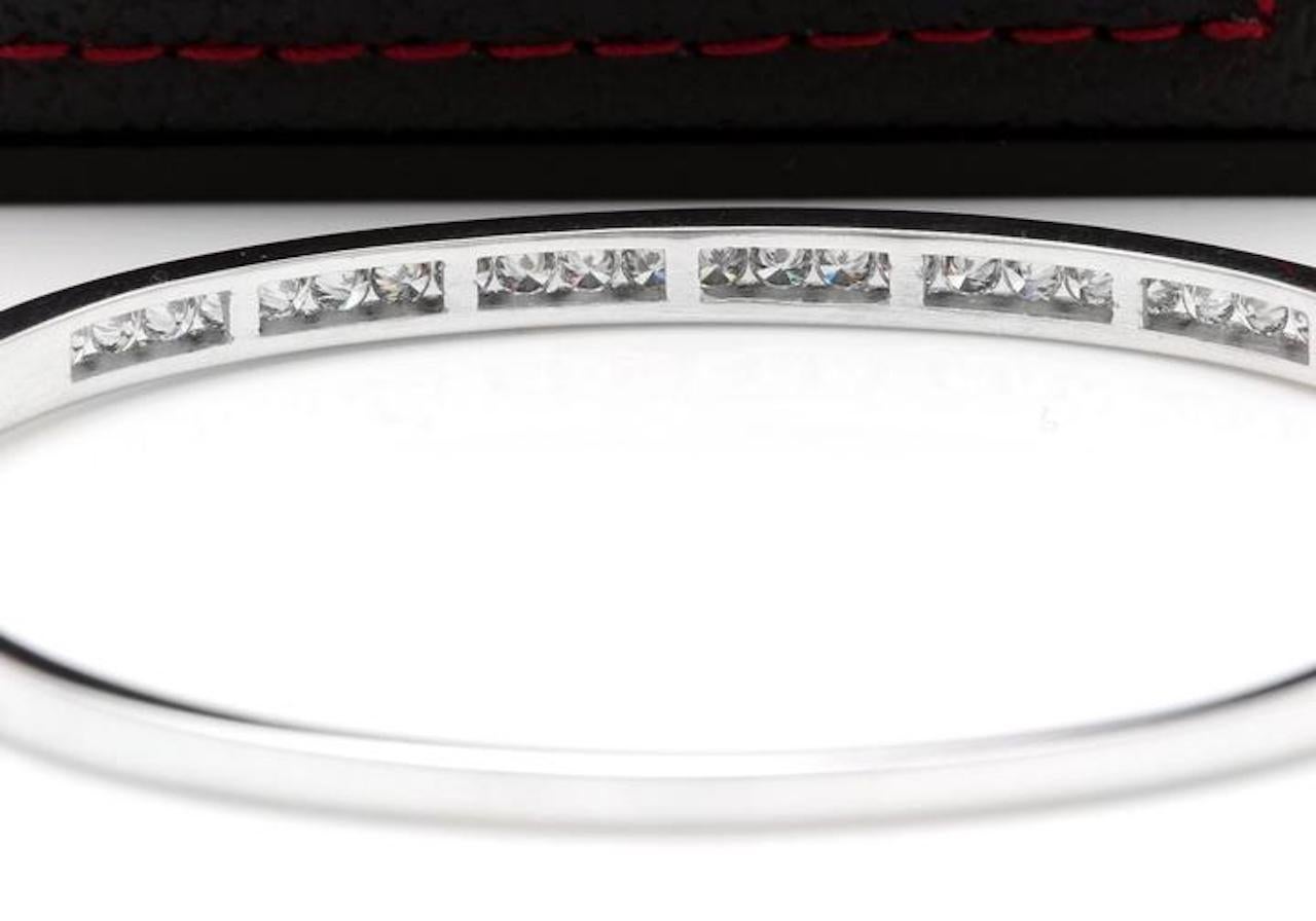 white gold solid bangle