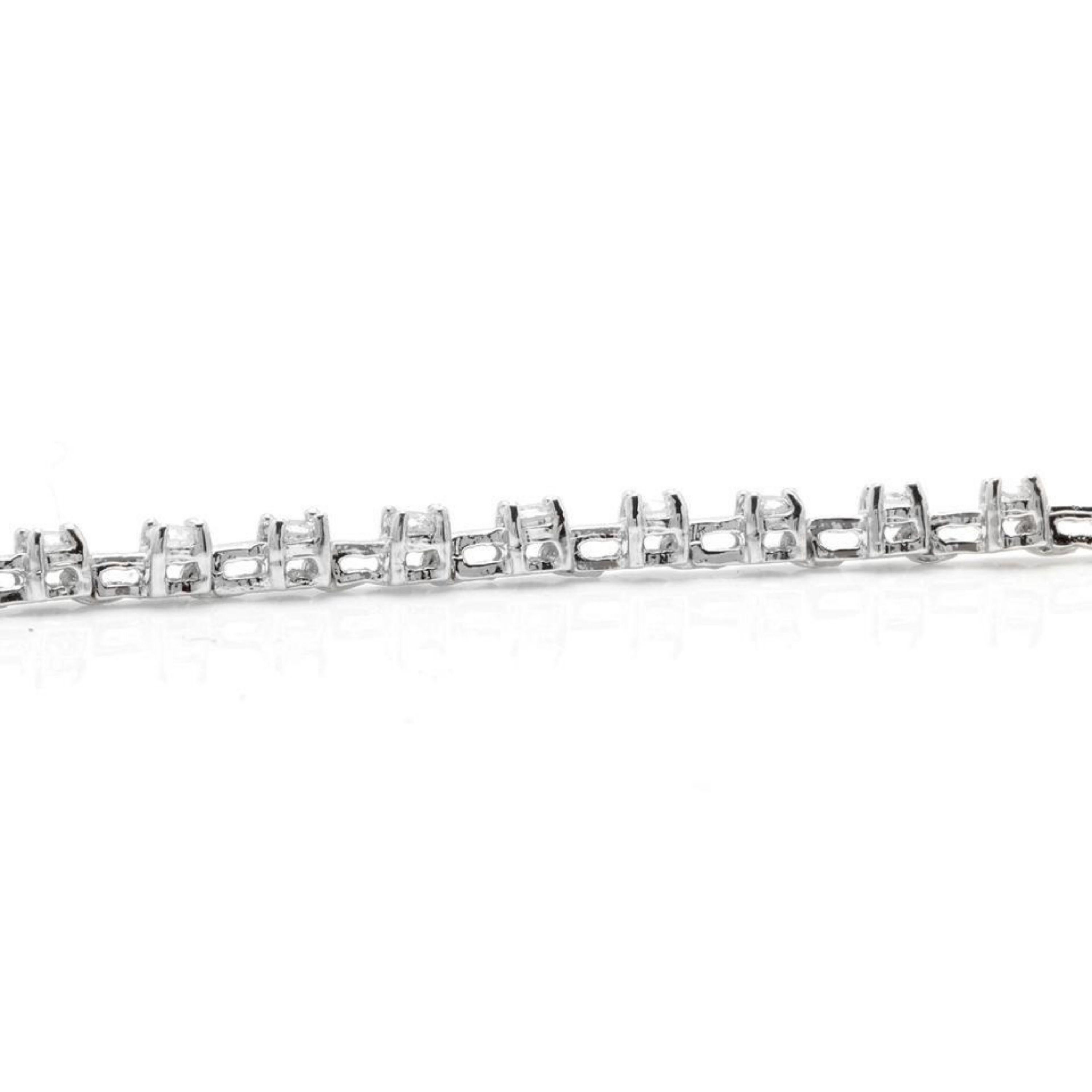 Very Impressive 1.40 Carat Natural Diamond 14 Karat Solid White Gold Bracelet In New Condition For Sale In Los Angeles, CA