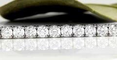 Very Impressive 3.15 Carat Natural Diamond 14 Karat Solid White Gold Bracelet