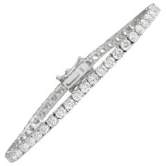 Sehr beeindruckendes Armband aus 14 Karat massivem Weißgold mit 3,75 Karat natürlichem VS-Diamant