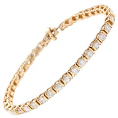 Bracelet très impressionnant en or jaune massif 14 carats avec diamants naturels de 5,70 carats