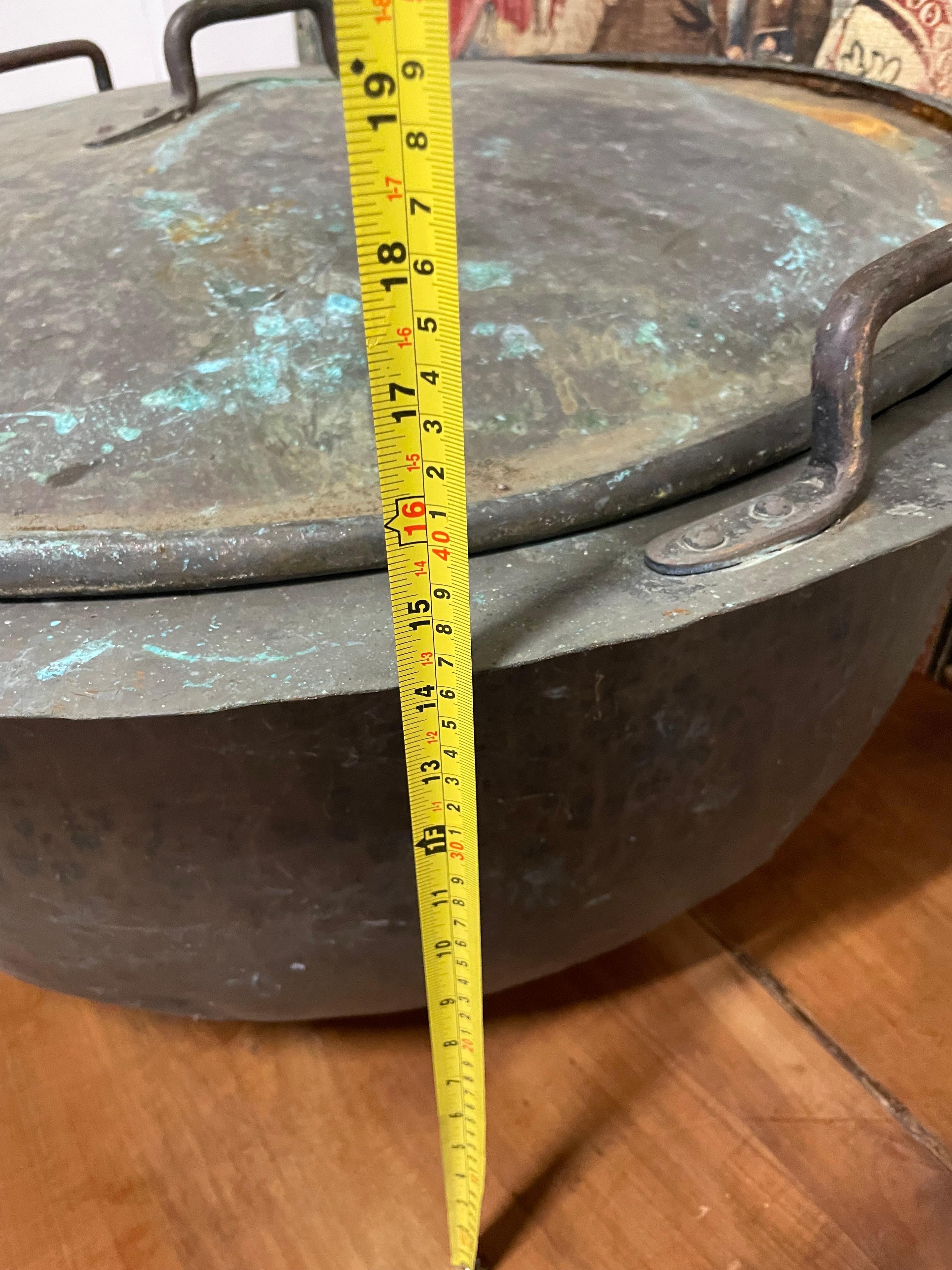 Très impressionnant caisse / jardinière ancienne à couvercle en cuivre en vente 9