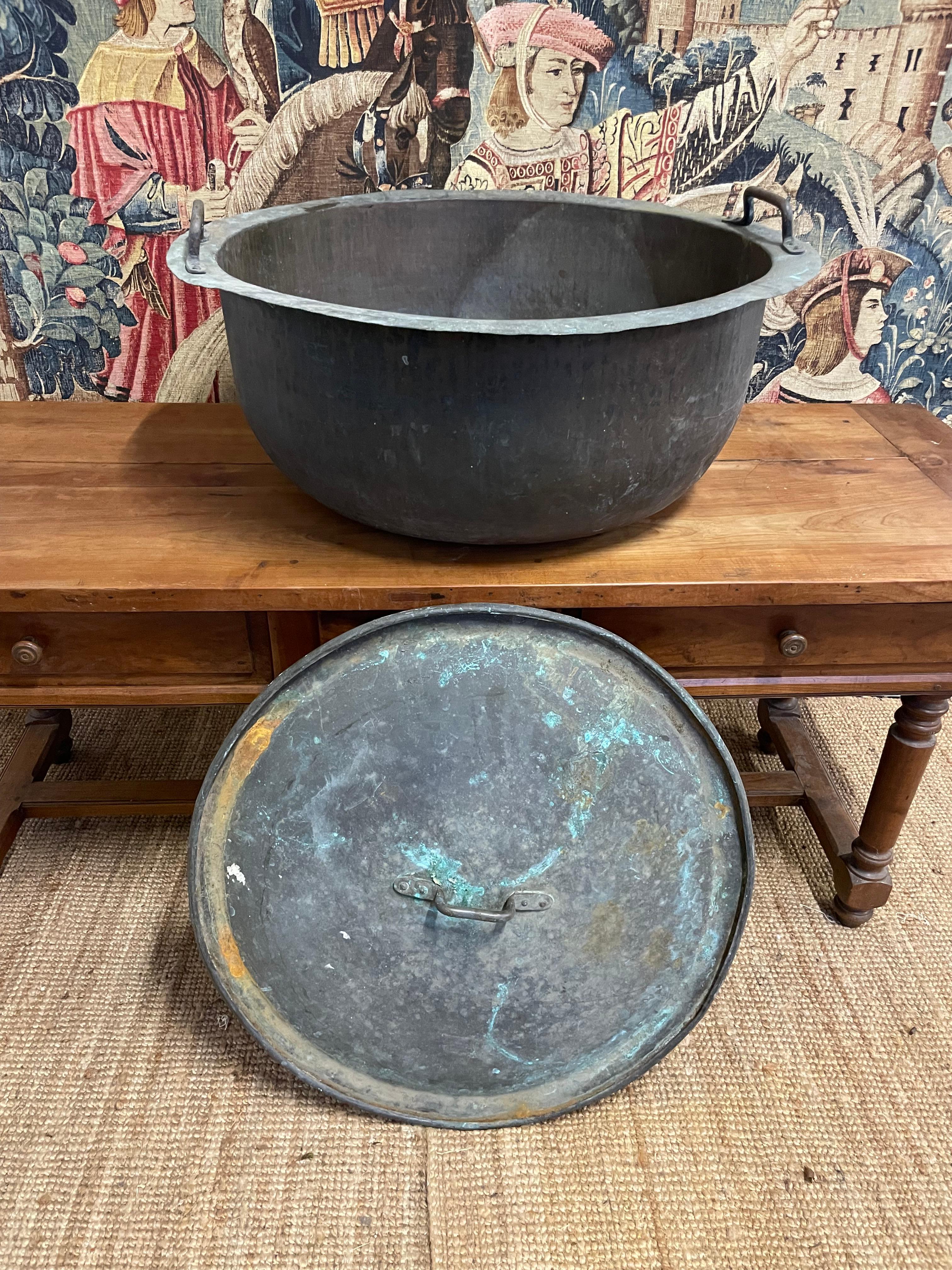 Très impressionnant caisse / jardinière ancienne à couvercle en cuivre en vente 2