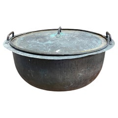Very impressive Antique copper lidded log bin / planter