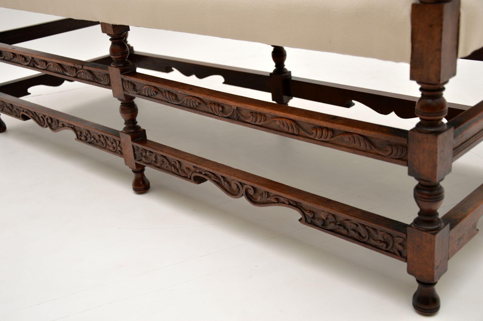 Very Impressive Antique Finely Carved Walnut Settee 7