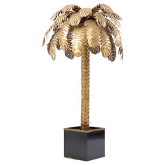 Very Impressive Brass Palm Floor Lamp by Maison Jansen