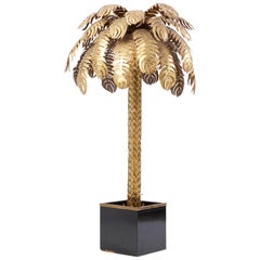 Very Impressive Brass Palm Floor Lamp by Maison Jansen