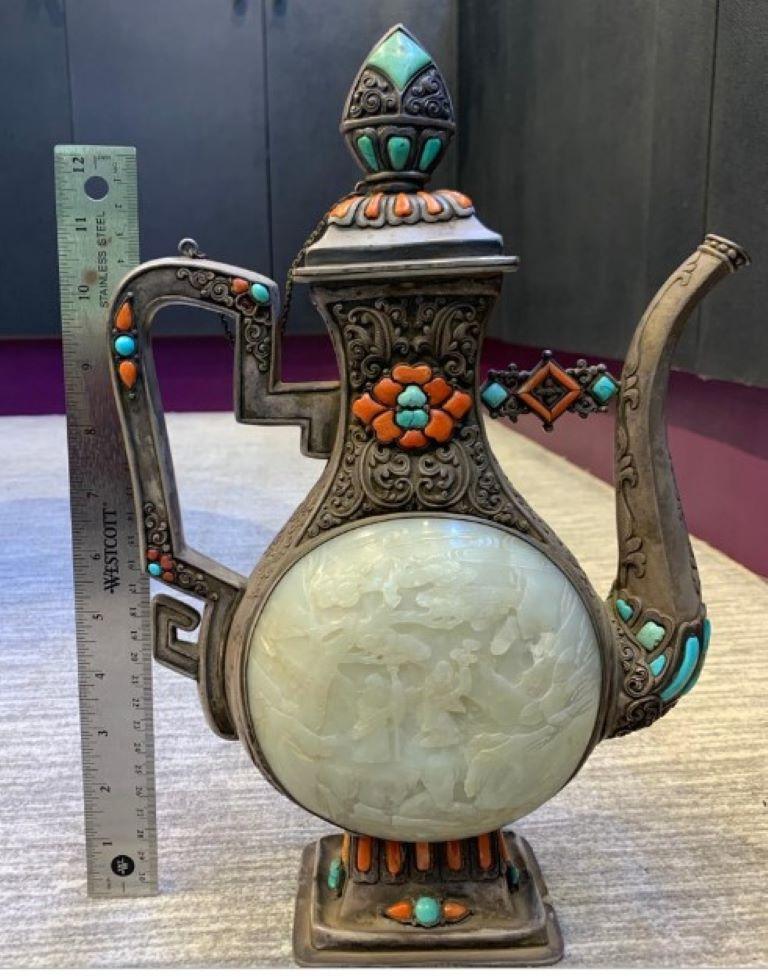 Sehr beeindruckende große mongolische Jade-Vase in Großformat im Angebot 6