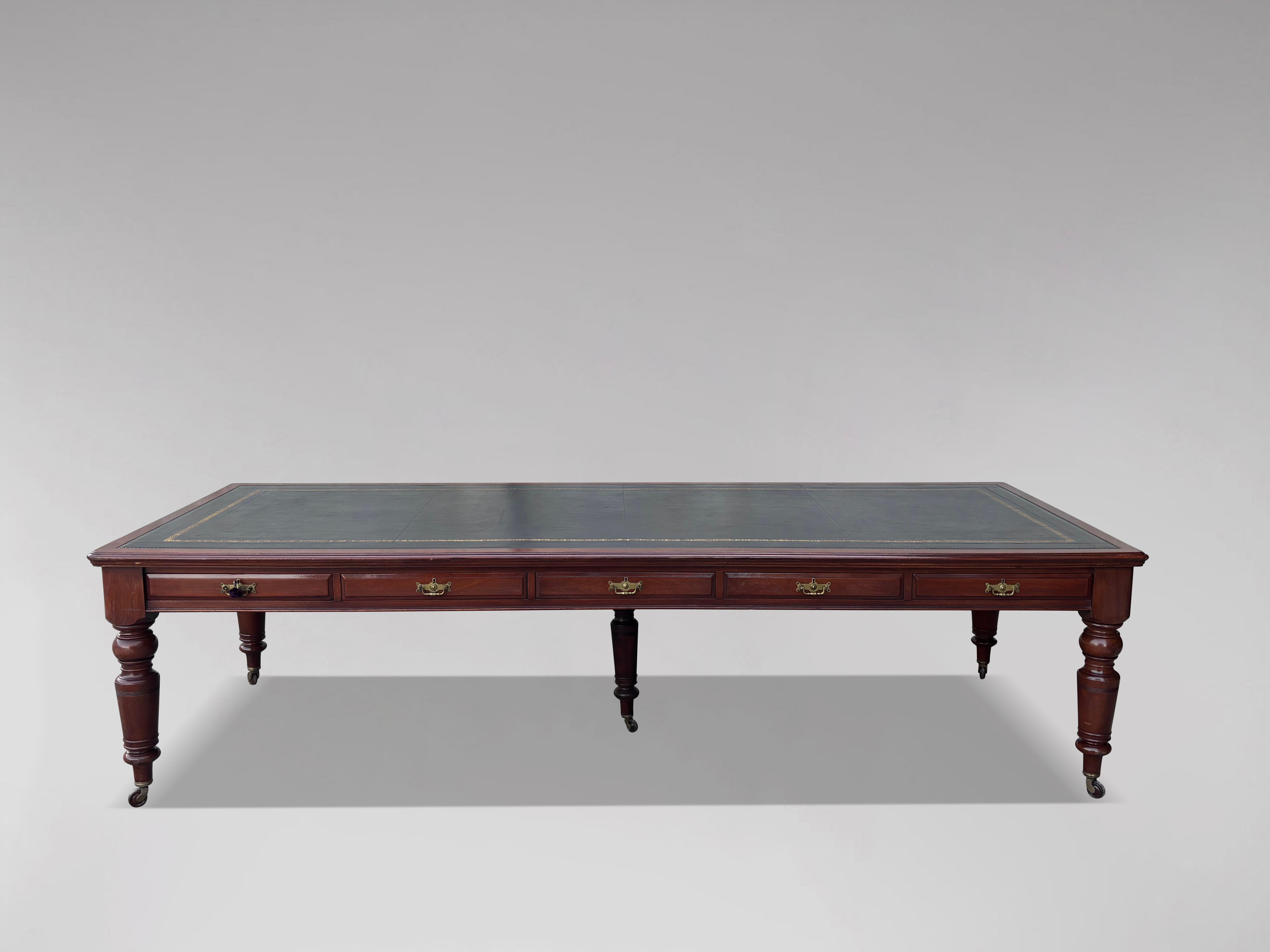 Victorien Très impressionnante table de conférence en acajou du milieu du 19e siècle de l'époque victorienne en vente