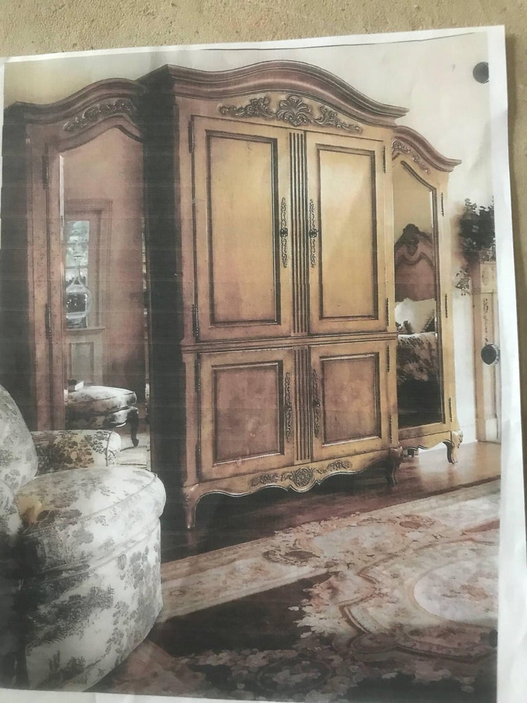 Very Impressive Romantic Cream Antiqued Armoire For Sale at 1stDibs armoire for sale, cream