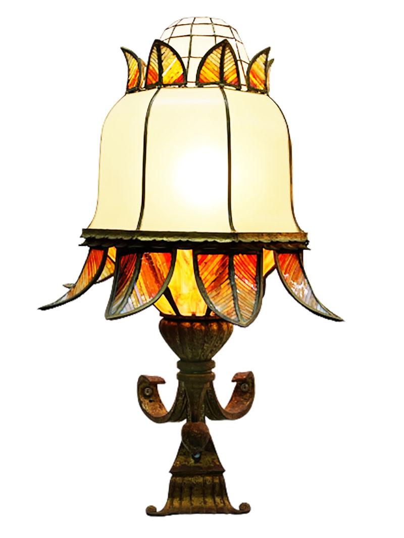 French Very extreme large and impressive Stained Glass Wall Lamps For Sale
