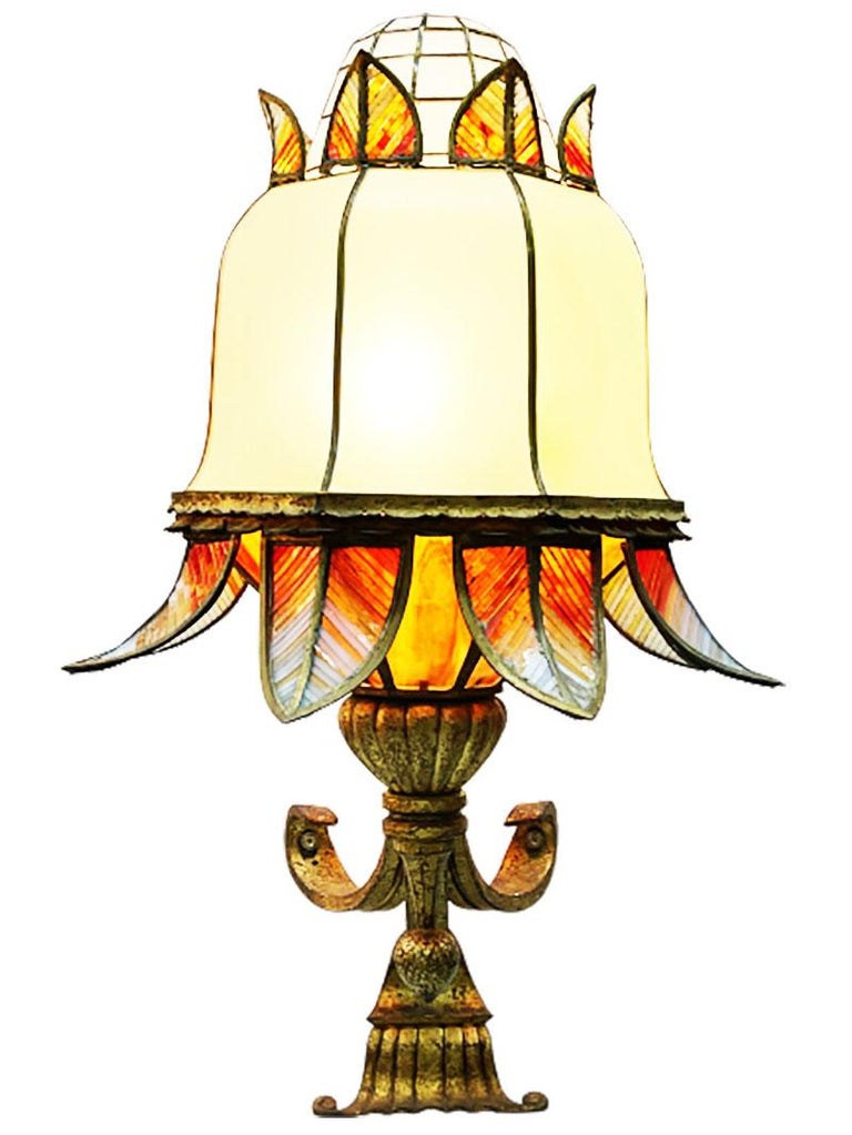 Very extreme large and impressive Stained Glass Wall Lamps For Sale at