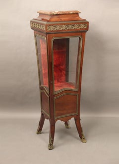 Very Interesting Late 19th Century Gilt Bronze Mounted Vitrine Pedestal