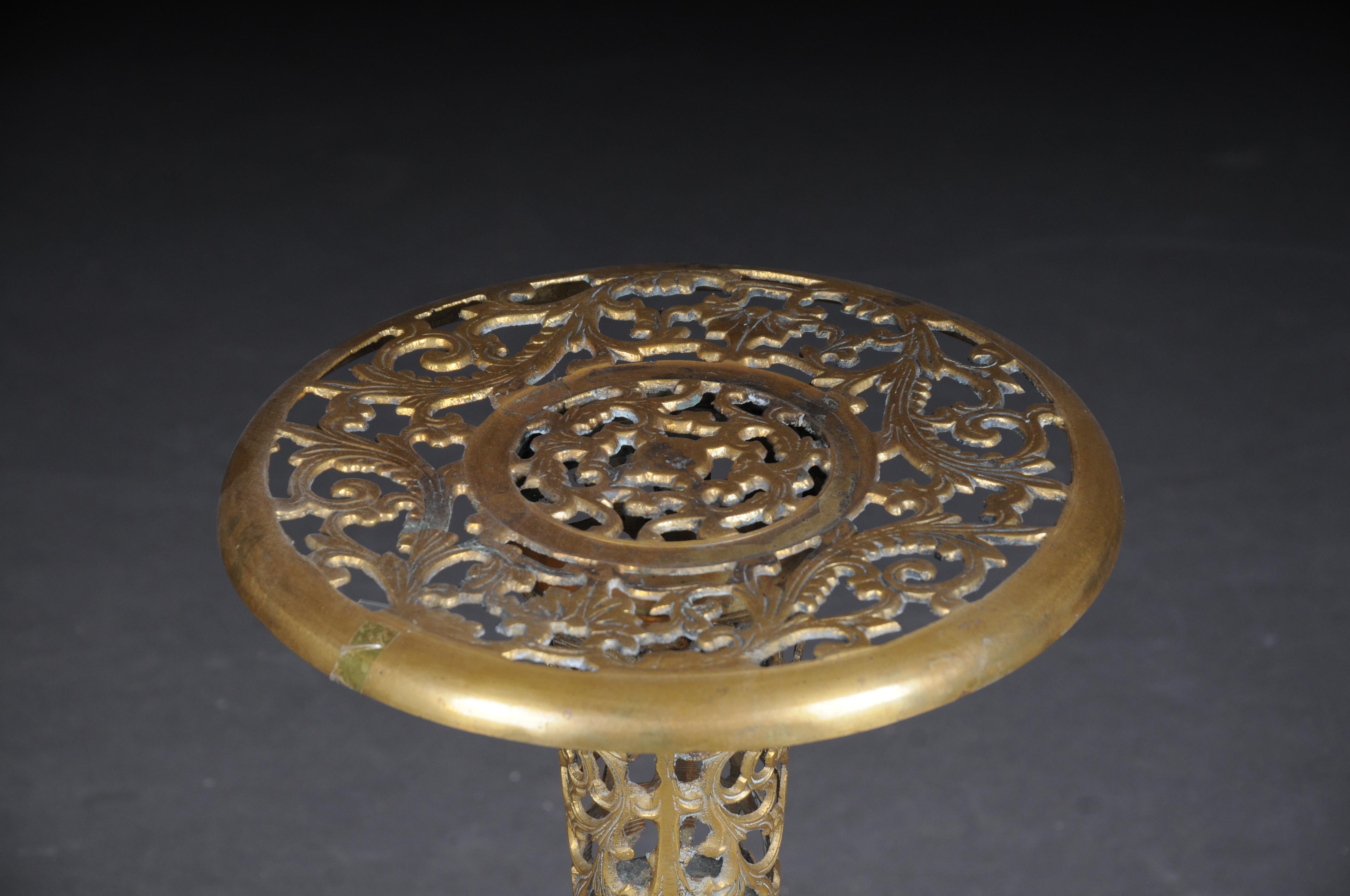 Very Interesting Ornate Moorish Brass Side Table For Sale 1