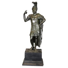 Very Intricate Cast Bronze Statue of a Roman Standing Proudly