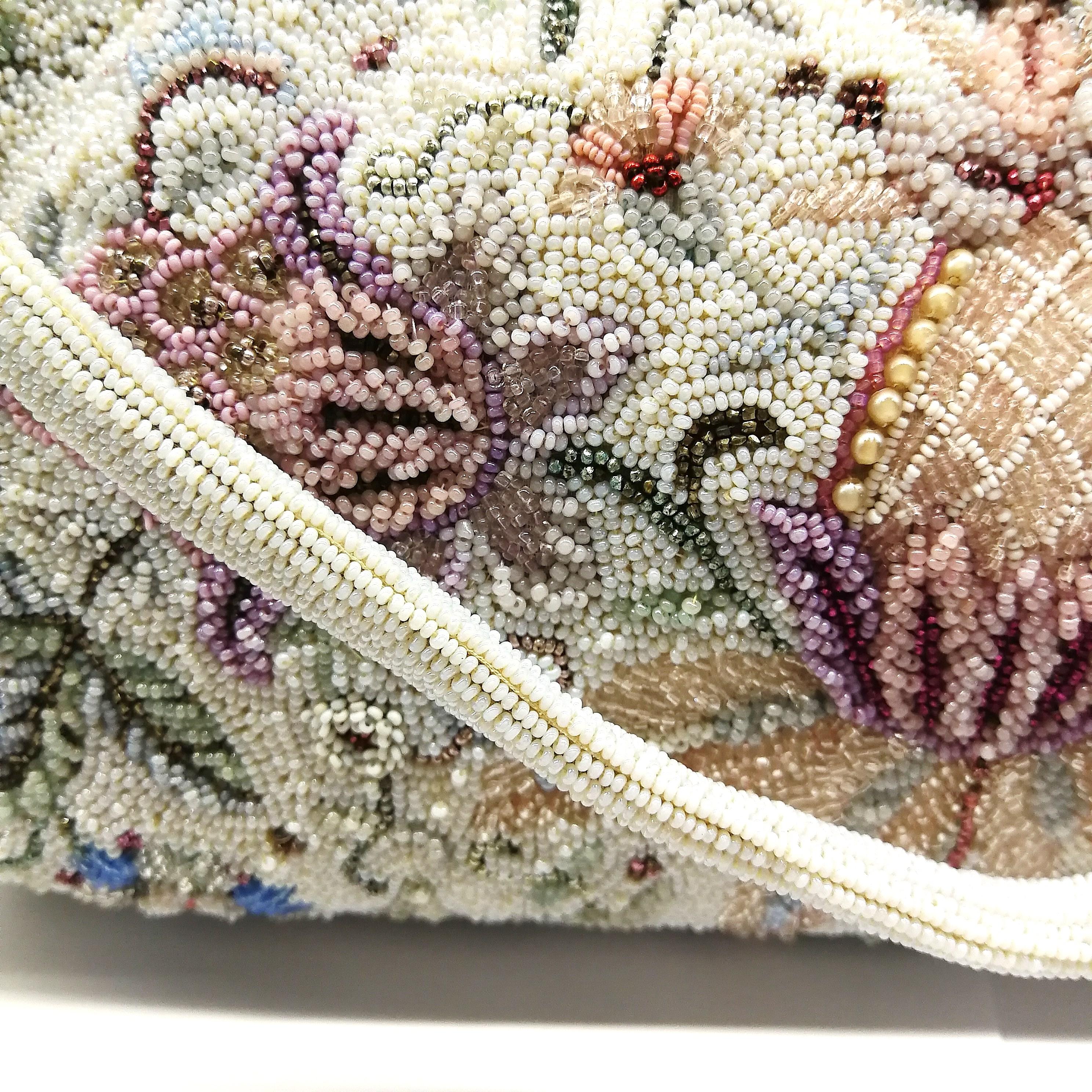 Women's Very intricate micro-bead handbag with 'floral' design', Capion, Paris, 1950s