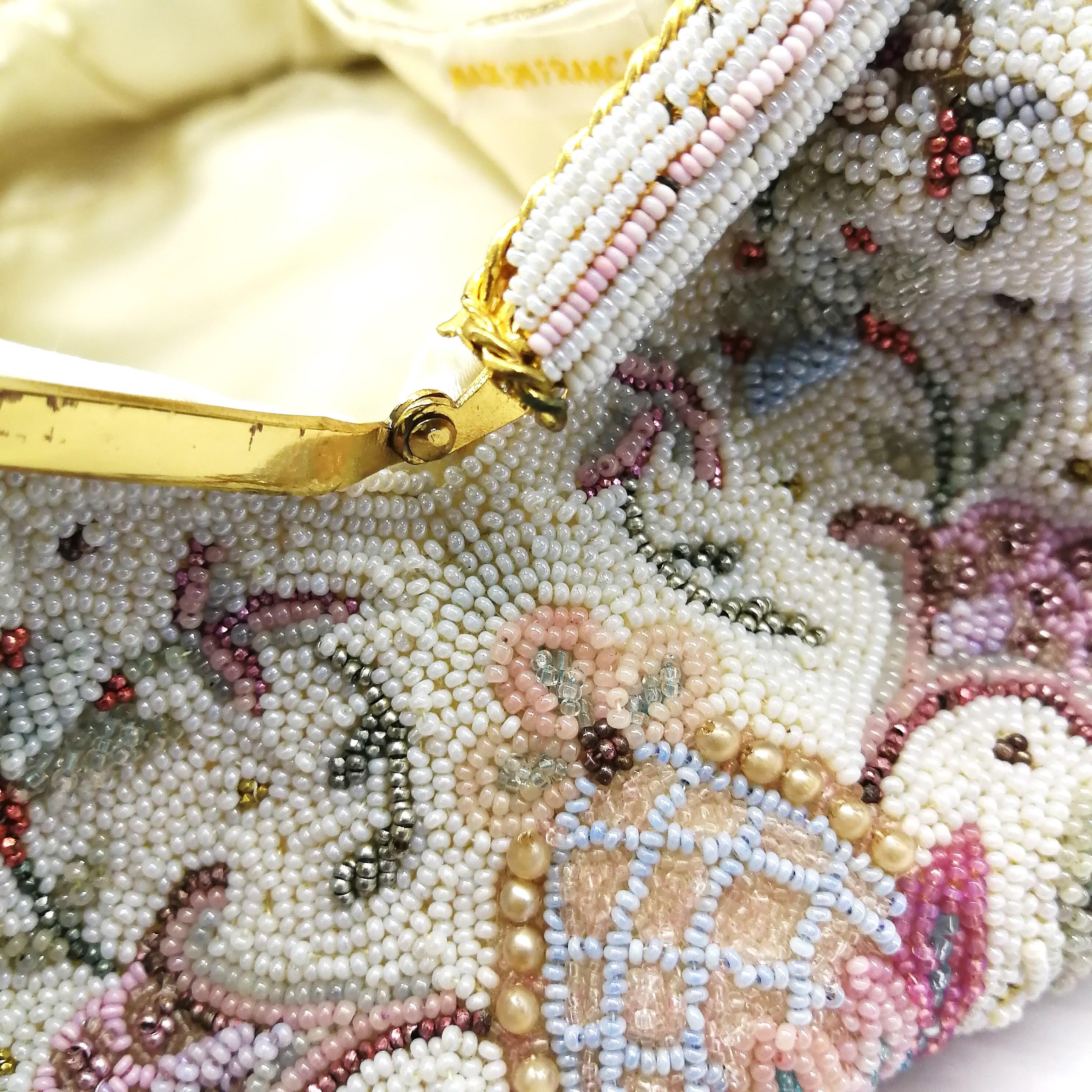 Very intricate micro-bead handbag with 'floral' design', Capion, Paris, 1950s 1
