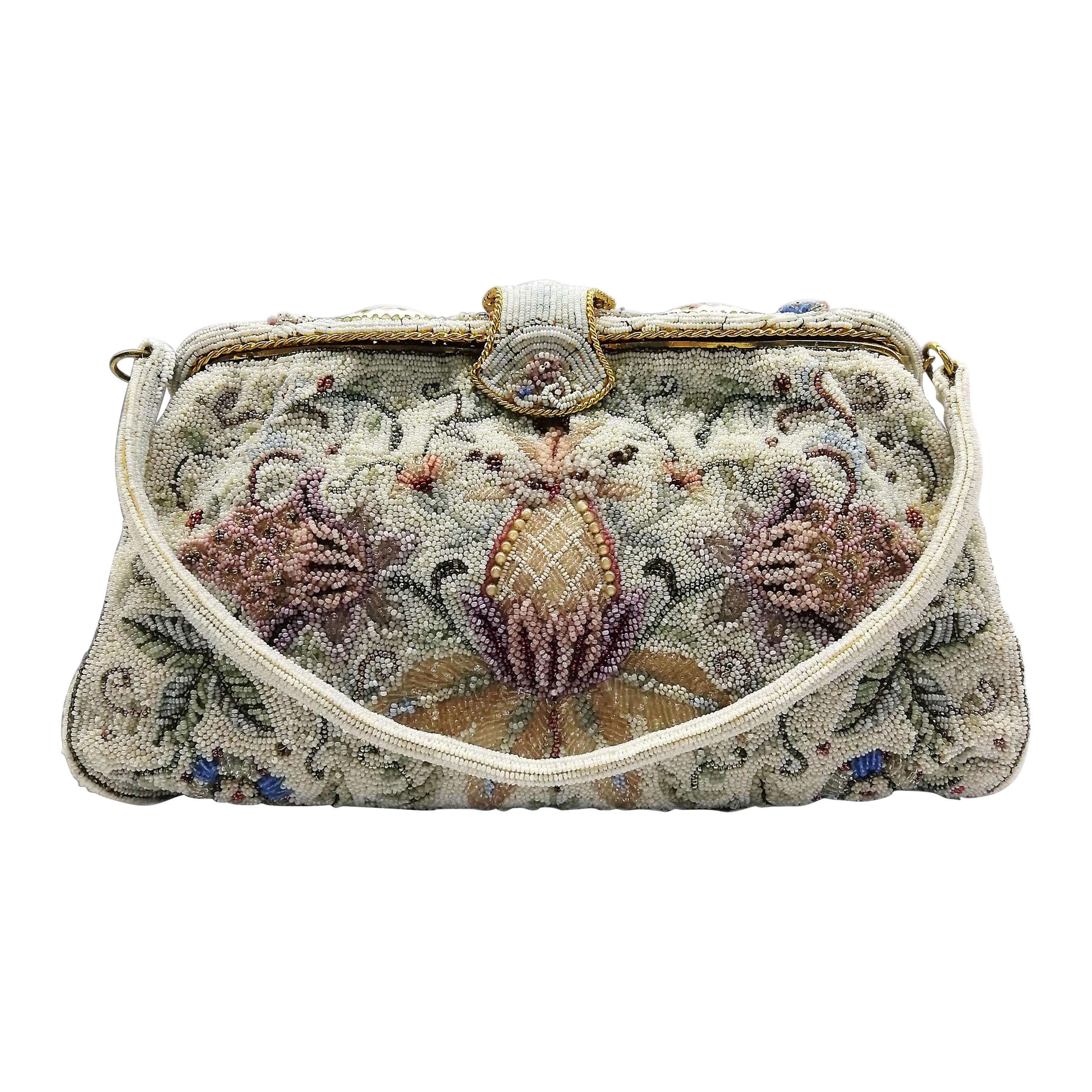 Very intricate micro-bead handbag with 'floral' design', Capion, Paris, 1950s