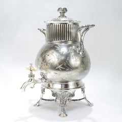 Very Large 10 Pc Antique Victorian Pairpoint Silverplate Quadruple Plate Tea Set