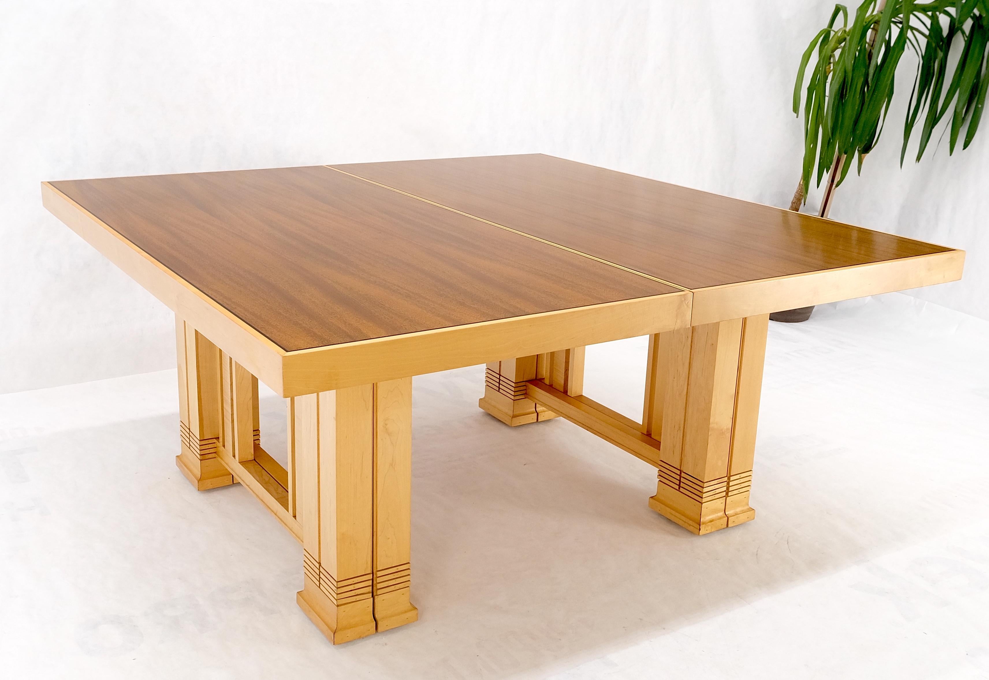 Very Large 3 Leaves Square Gate Leg Dining Conference Custom Table For Sale 4