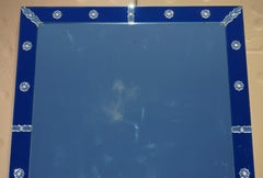 VERY LARGE 151CM X 133CM ITALIAN VENETIAN COBALT BLUE CUT GLASS WALL MiRROR