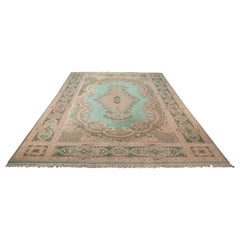 Großer 16 Fuß Vintage Keshan Teppich, persisch, Zimmergroß, dekorativ, Teppich