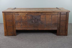 Very large 16th-century rustic oak chest/ coffee table/ sideboard