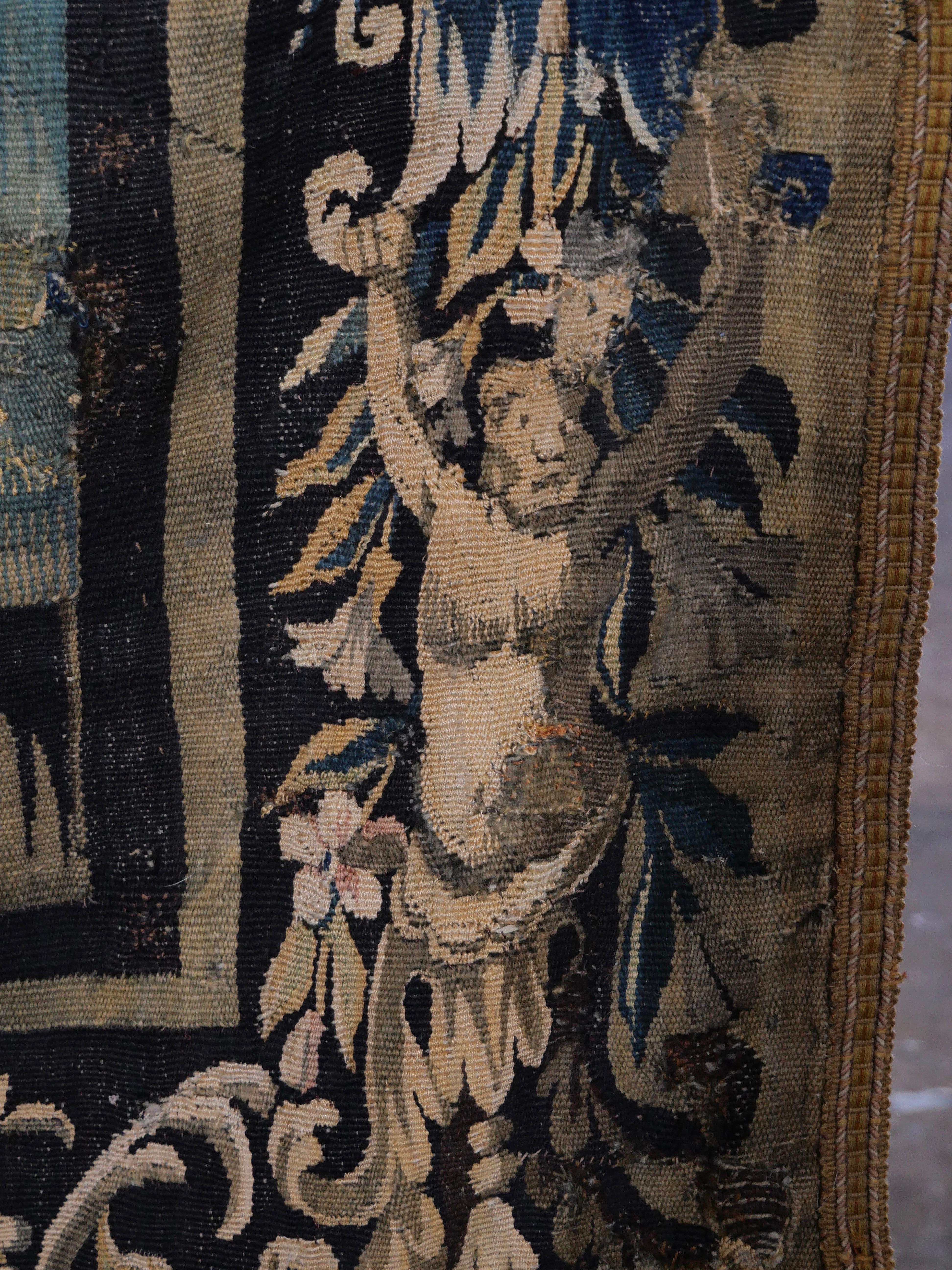 Sehr großer Aubusson Verdure-Wandteppich aus 1700er Jahren im Angebot 1