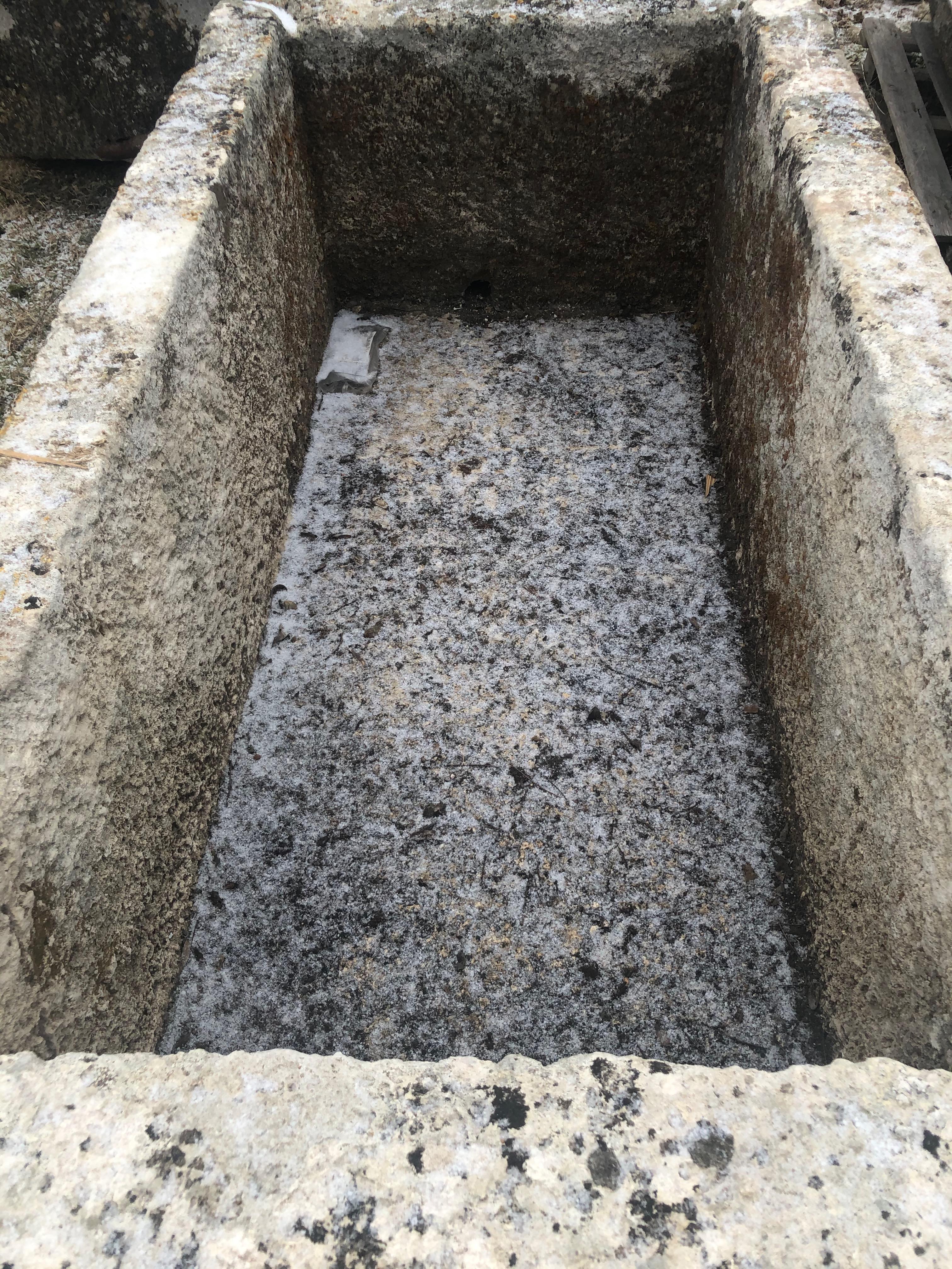 Very Large 18th C French Hand-Carved Limestone Trough 3