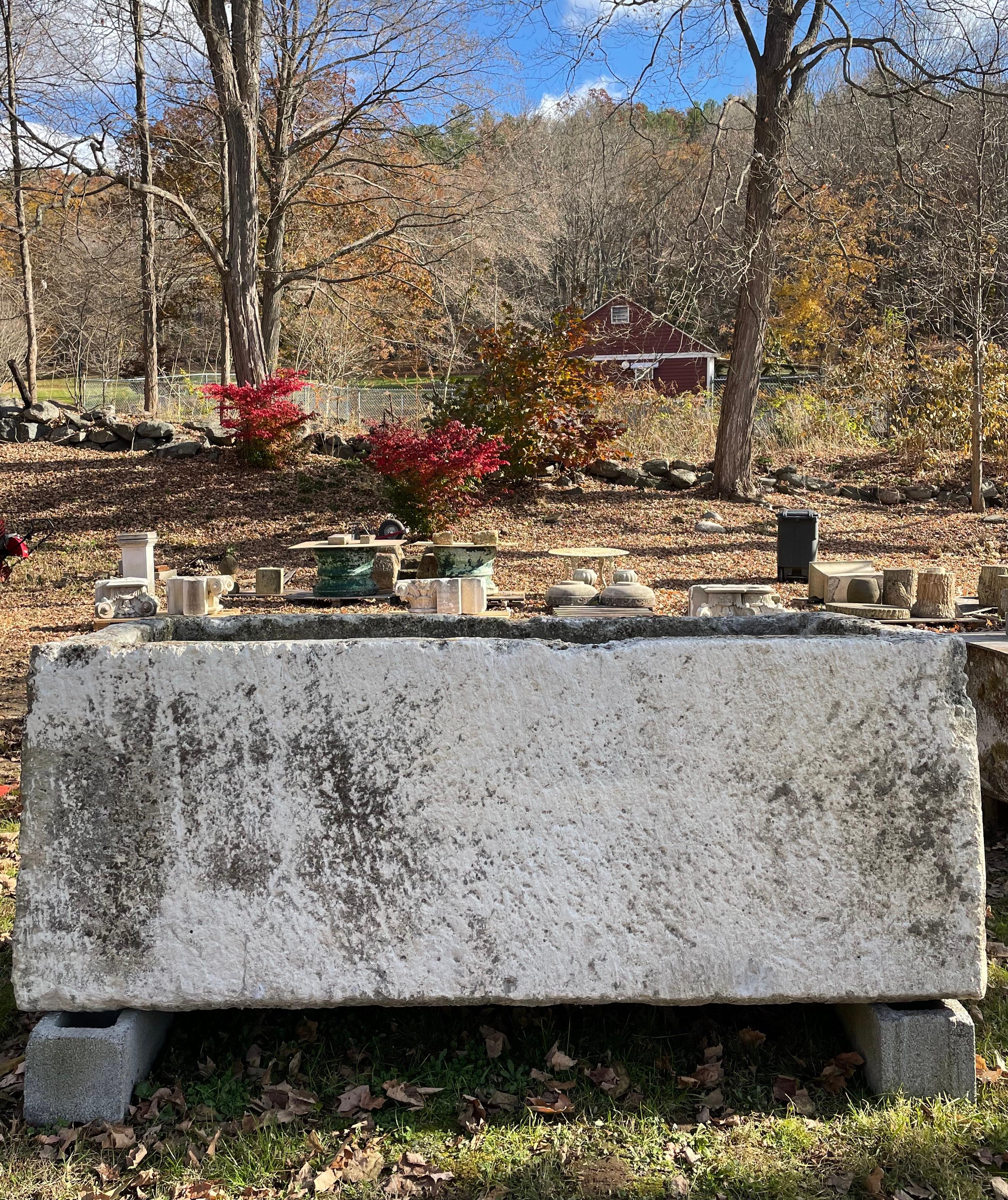 Troughs of this size, age and quality are getting harder and harder to find, especially ones with such a wonderful color and patina. We choose our French limestone troughs for their beautiful patinas and versatility as water features or planters.
