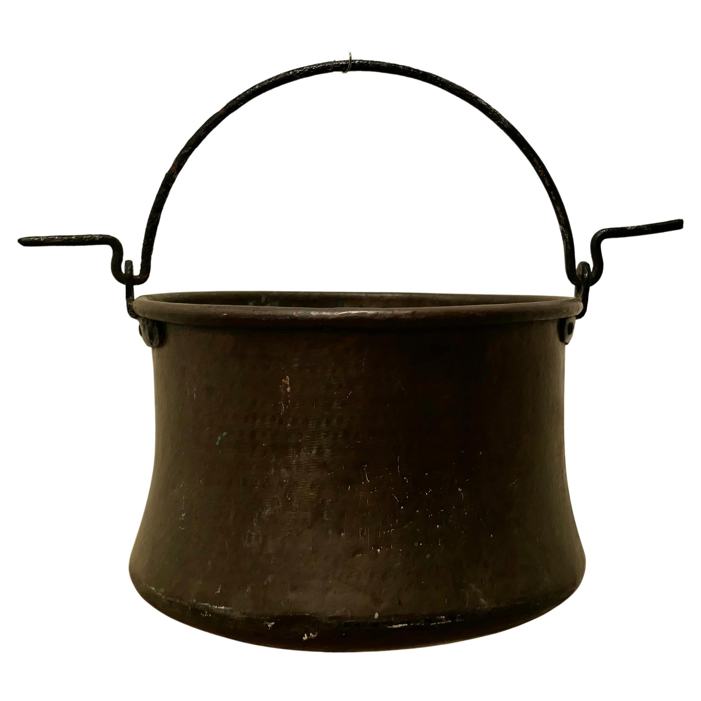 Very Large 18th Century Brass Cooking Pot, Cauldron For Sale