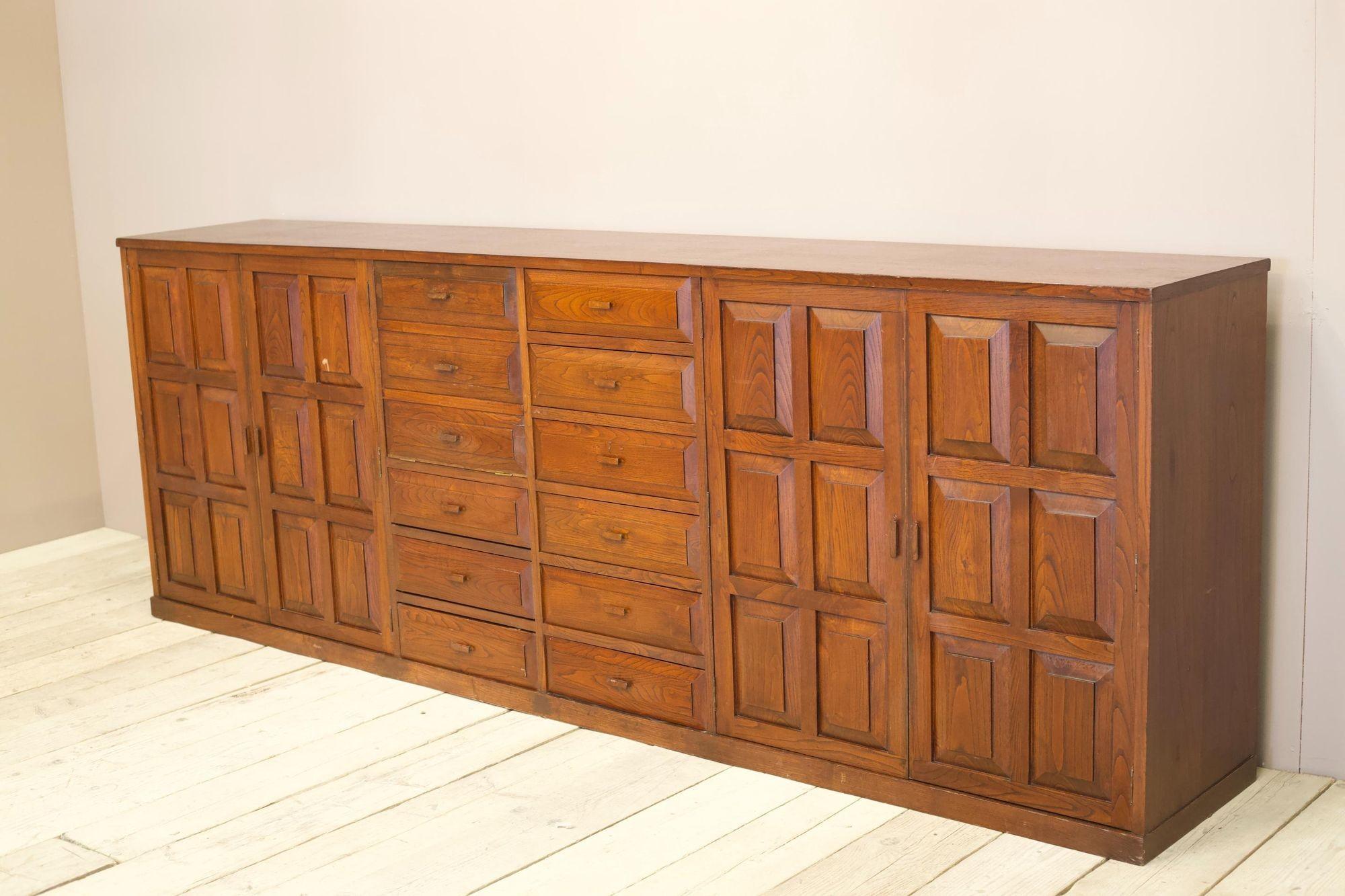 20th Century Very large 1940's brutalist sideboard