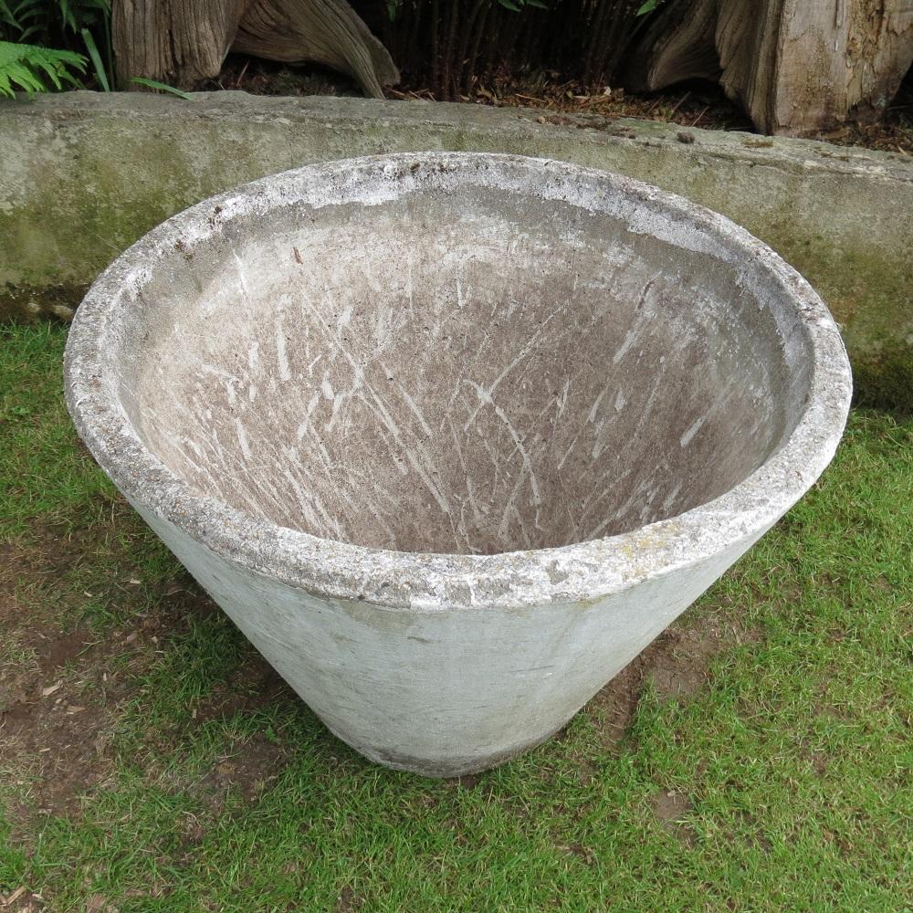 Mid-Century Modern Very Large 1970s Conical Shaped Concrete Garden Planter