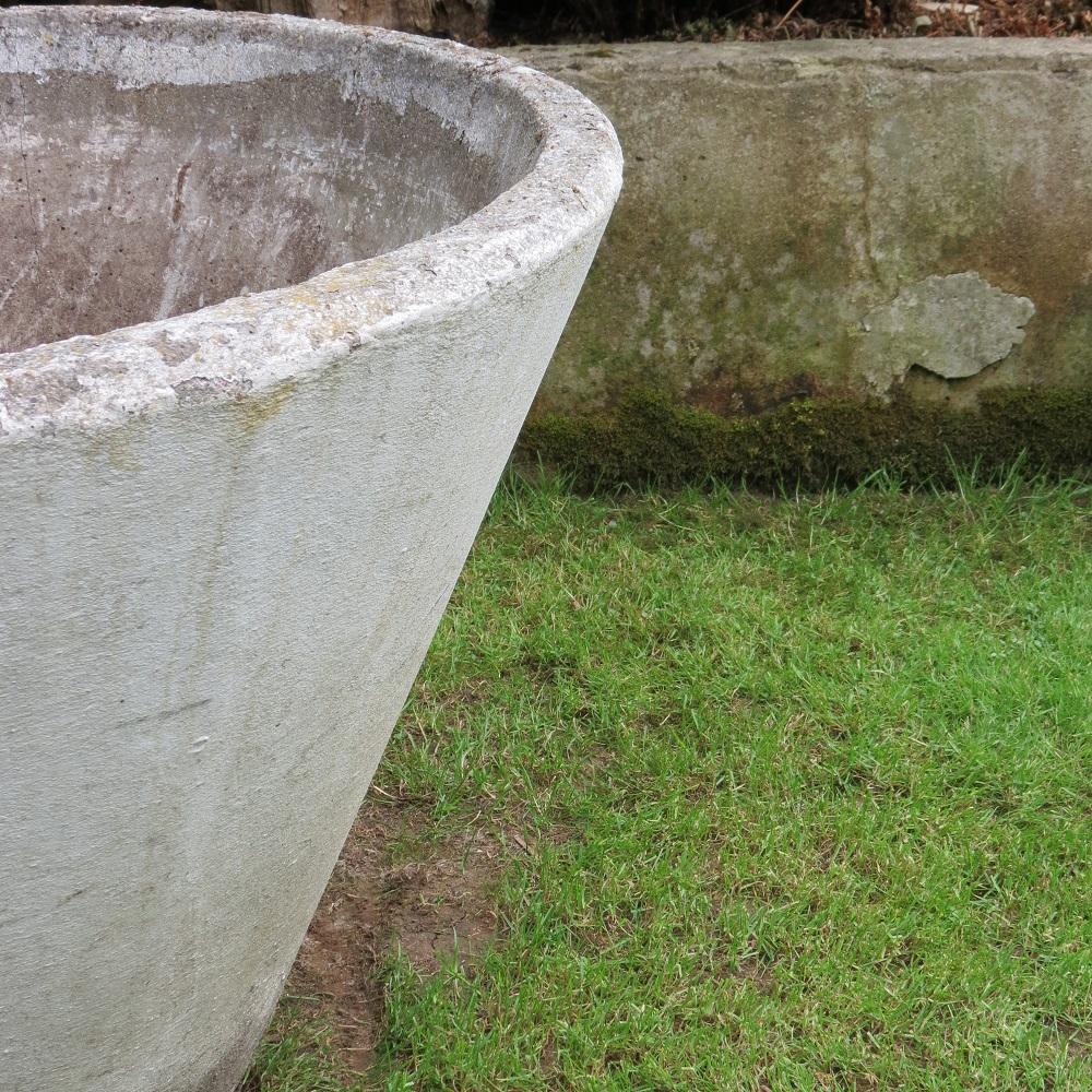 English Very Large 1970s Conical Shaped Concrete Garden Planter