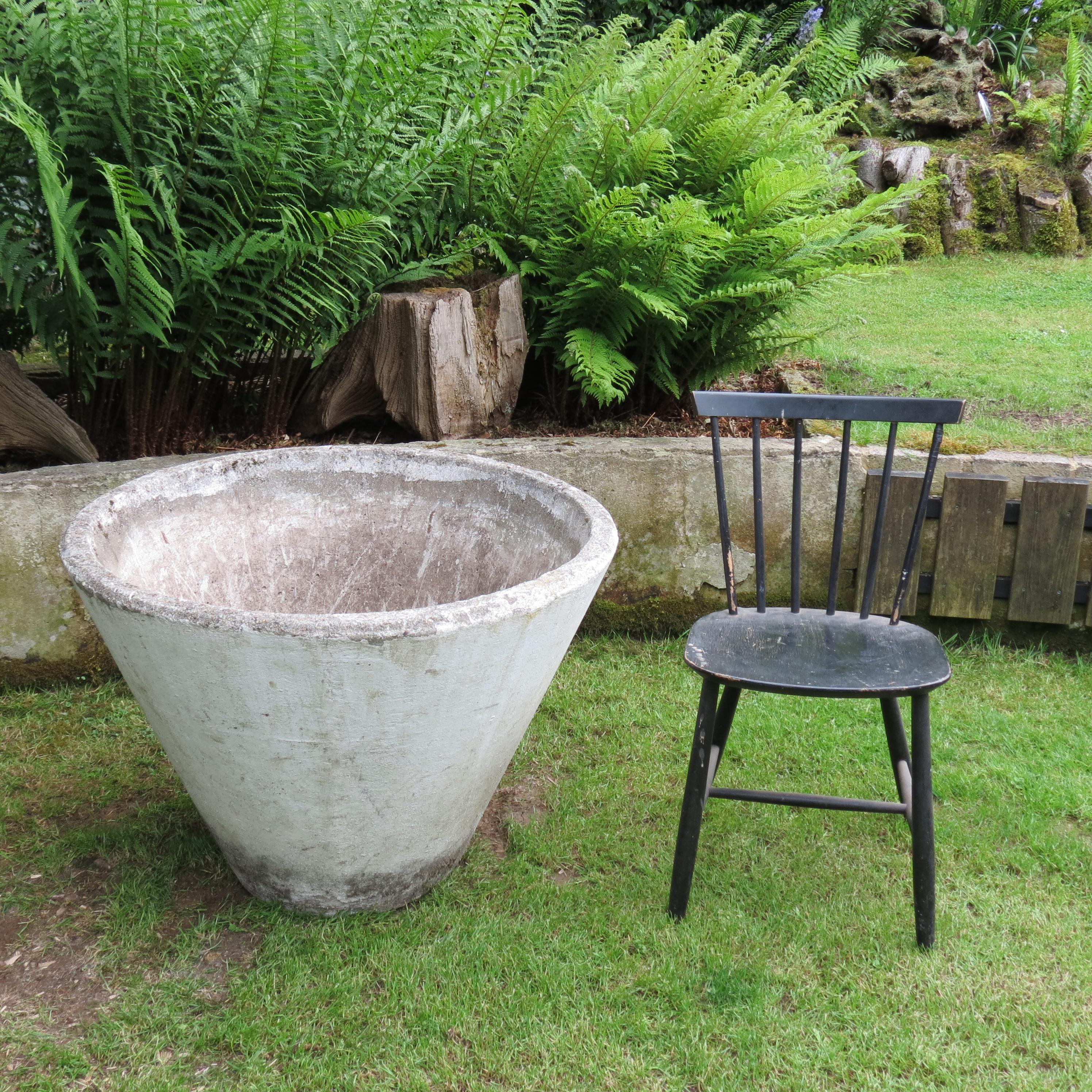 20th Century Very Large 1970s Conical Shaped Concrete Garden Planter