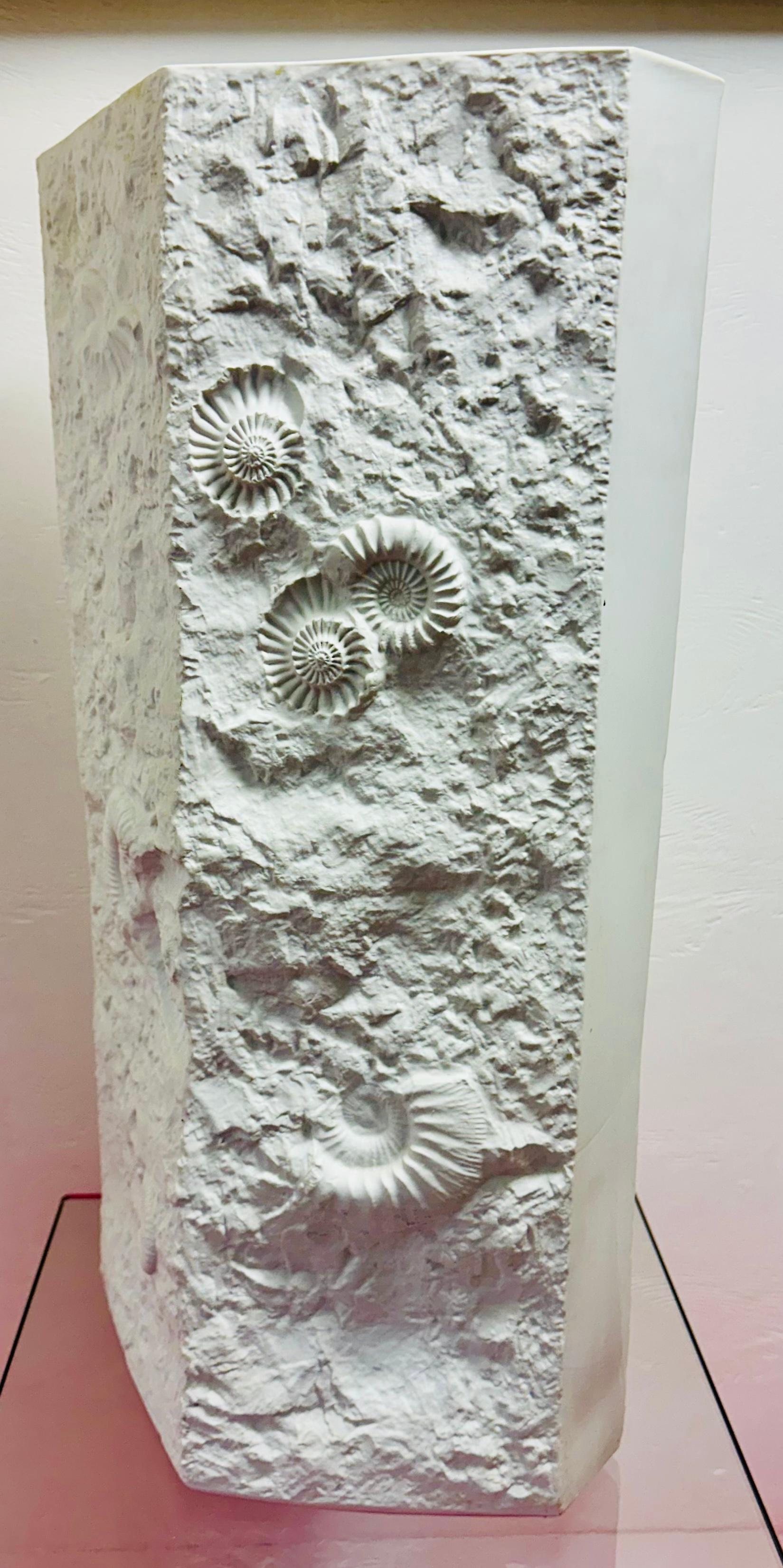 Porcelain Very Large 1970s German AK Kaiser No 129 Matt-White Bisque Fossil Relief Vase