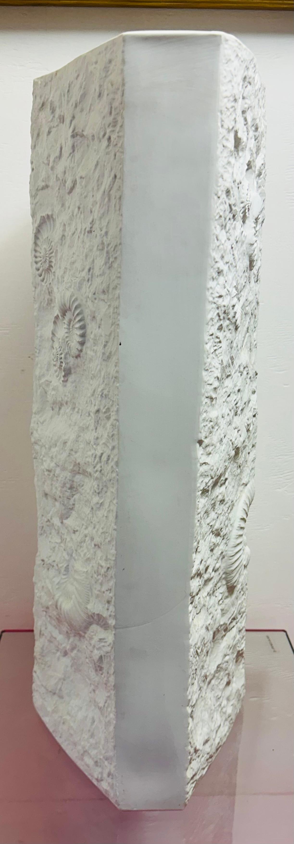 Very Large 1970s German AK Kaiser No 129 Matt-White Bisque Fossil Relief Vase 1