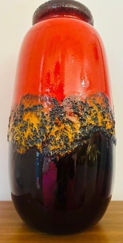 Very Large 1970s German Fat Lava Ceramic Scheurich Floor Vase Model No. 284-53