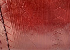 Very Large 1980s FENDI S.A.S. Diamond Embossed Burgundy Leather Purse