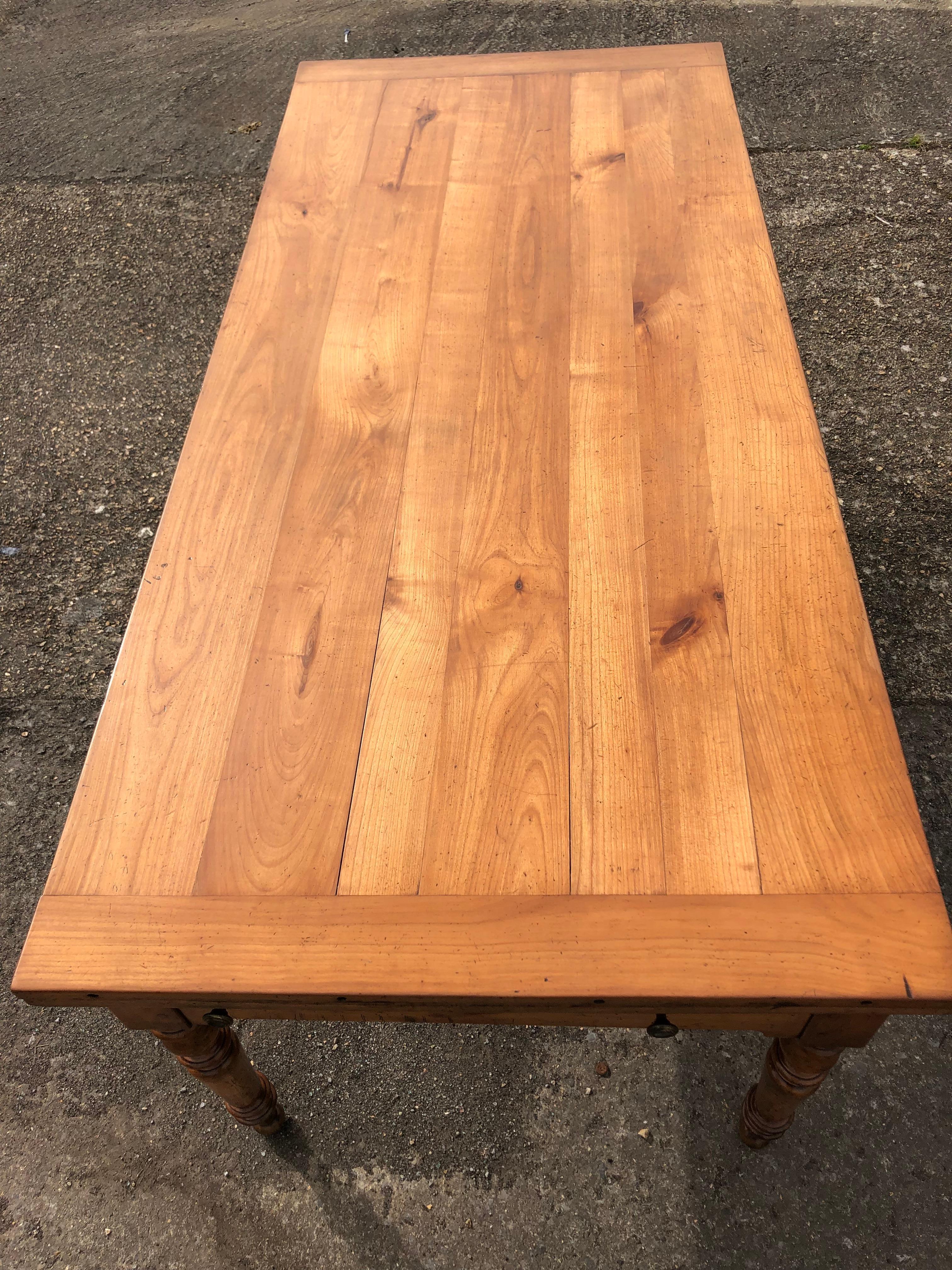 Charles X Large 19th Century Antique Cherrywood Extending Farmhouse Dining Table