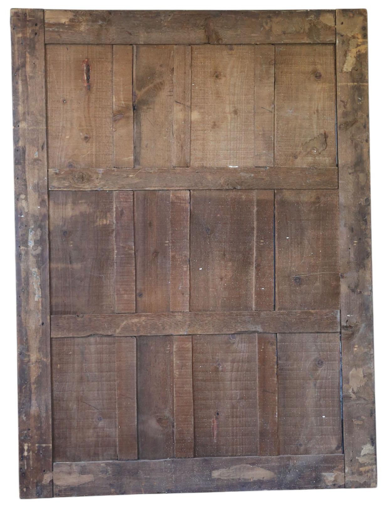 Espejo de Pared Antiguo Muy Grande del Siglo XIX - Marco Pintado Vintage en venta 5