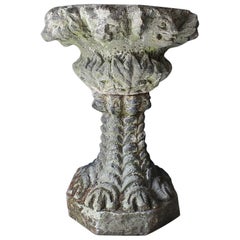 Very Large 19th Century Carved Stone Gothic Grotto Garden Urn Planter