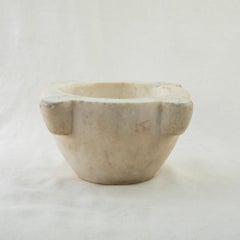 Very Large 19th Century French Carrara Marble Mortar and Alder Wood Pestle