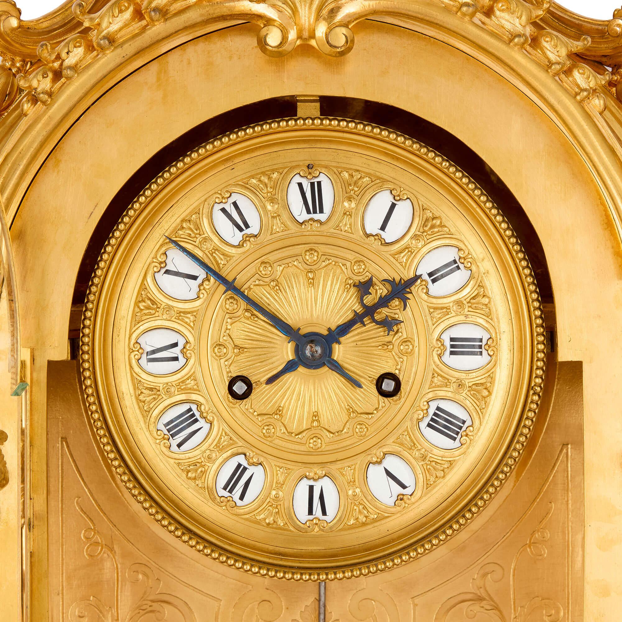 Gran Reloj Cartel Francés del Siglo XIX de Paillard Dorado en venta