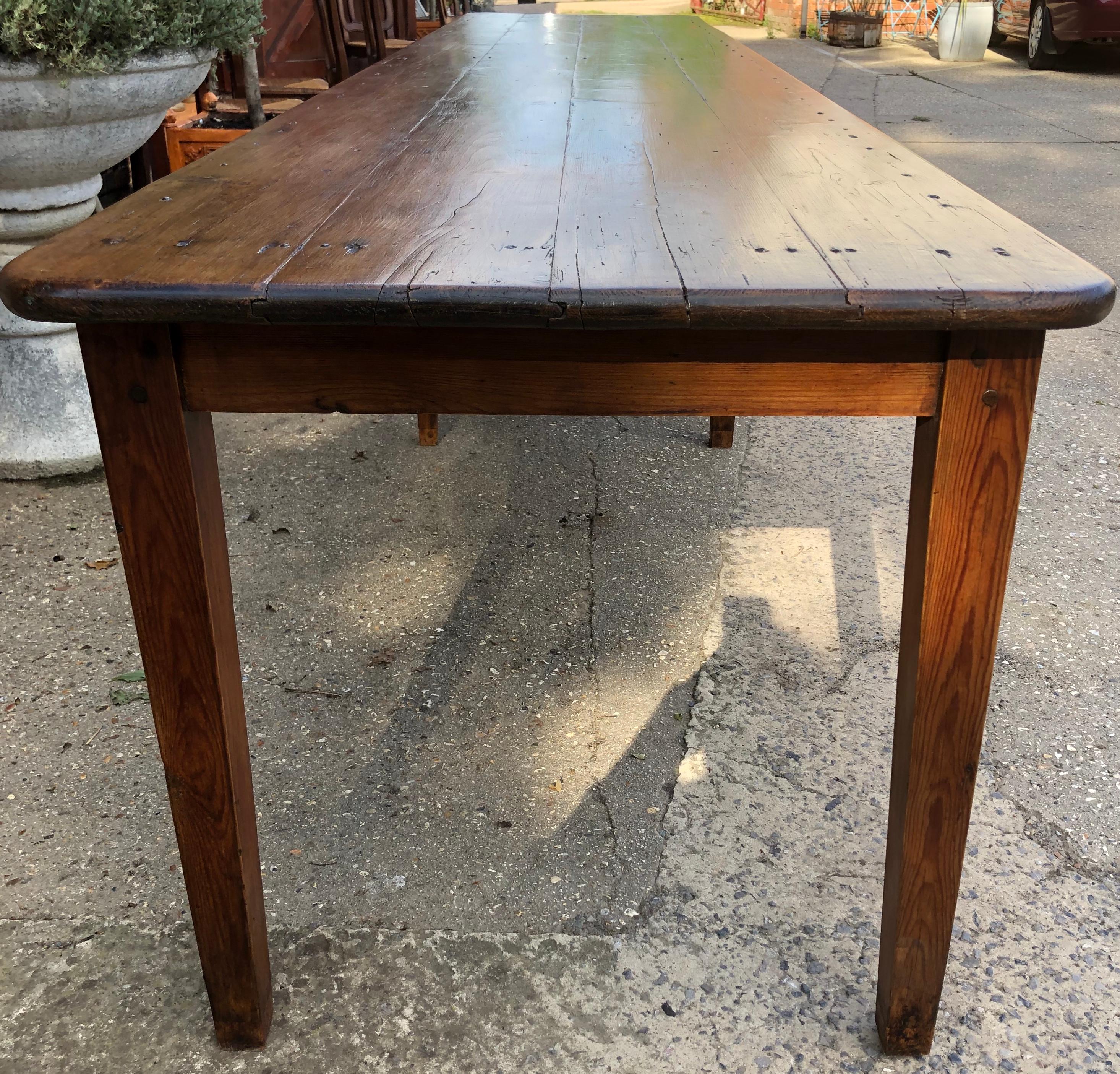 French Provincial Very Large 19th Century French Farm Dining Table